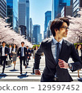 Running businessman 129597452