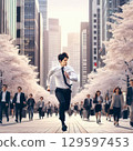 Running businessman 129597453