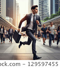 Running businessman 129597455