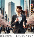 Running businessman 129597457