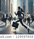 Running businessman 129597458