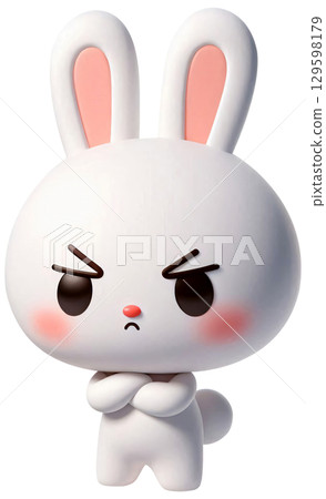 3D Rabbit Cartoon, Rabbit Cartoon, Cute Little Rabbit 129598179