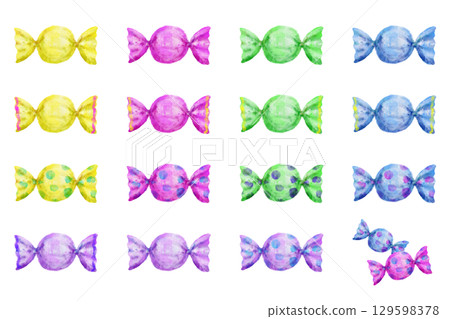 Hand-drawn colorful candy Hand-drawn colorful candy 129598378