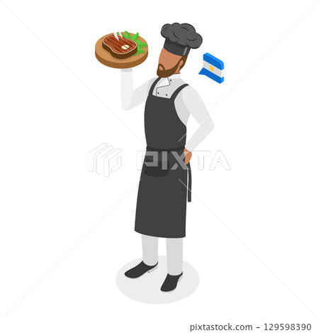 3D Isometric Flat Vector Set of Male And Female Chefs, Showcasing Unique Culinary Heritage From Around The World. Item 1 3D Isometric Flat Vector Set of Male And Female Chefs, Showcasing Unique Culinary Heritage From Around The World. Item 1 129598390