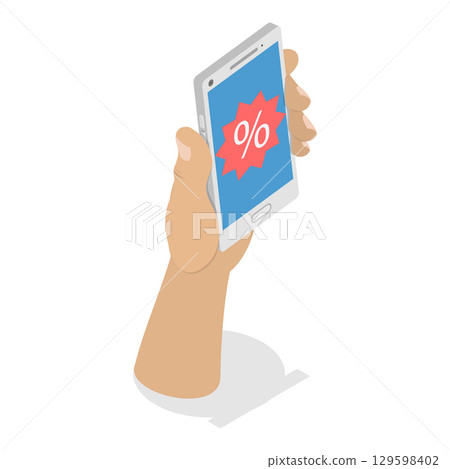 3D Isometric Flat Vector Illustration of Online Shopping, Delivery Service. Item 1 3D Isometric Flat Vector Illustration of Online Shopping, Delivery Service. Item 1 129598402