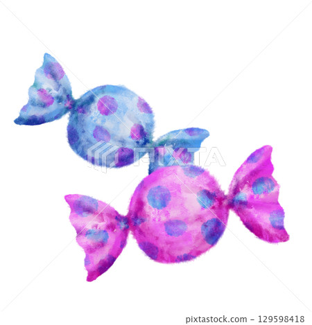 Hand-drawn cute candy 129598418