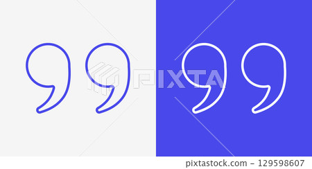 Brackets, commas, and decorative icon set Brackets, commas, and decorative icon set 129598607