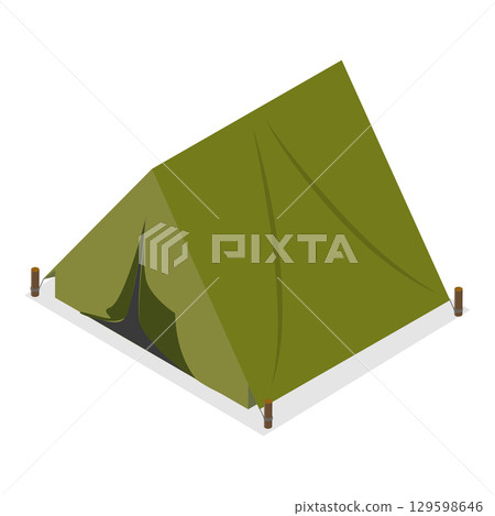 3D Isometric Flat Vector Illustration of Millitary Collection, Army Equipment. Item 17 3D Isometric Flat Vector Illustration of Millitary Collection, Army Equipment. Item 17 129598646