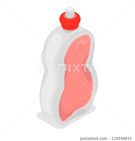 3D Isometric Flat Vector Set of Plastic Waste, Environmental Pollution. Item 5 129598652