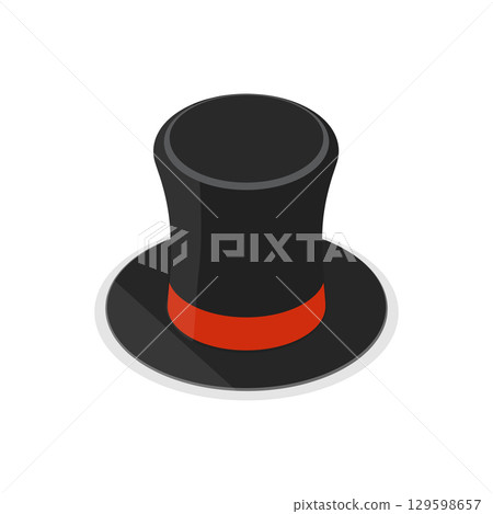 3D Isometric Flat Vector Set of Hats, headgears, Clothing Accessory. Item 9 129598657
