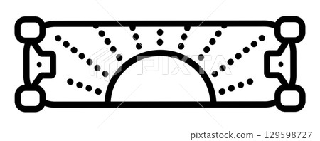 Skate back side, black line vector icon, modern mobile transport sign 129598727