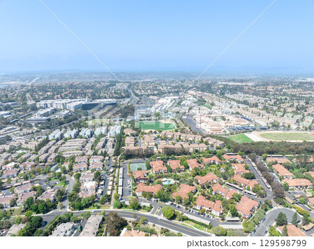Aerial view of Del Mar Neighborhood, San Diego County 129598799