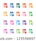 Set of image files, documents and software icons 129598897