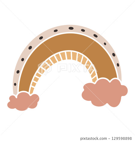 Minimalist Rainbow in Hygge and Boho Style Perfect for Kids Room Decor and Print 129598898