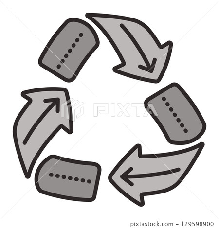 Recycling, cyclicality and natural phenomena. Monochrome vector sign Recycling, cyclicality and natural phenomena. Monochrome vector sign 129598900