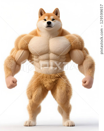 Buff muscular Shiba Inu standing strong symbolizing Dogecoin meme power cryptocurrency culture blockchain humor and playful digital asset representation Buff muscular Shiba Inu standing strong symbolizing Dogecoin meme power cryptocurrency culture blockchain humor and playful digital asset representation 129599657