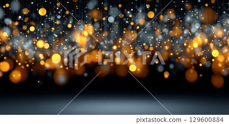 A Magical Night Sky Filled with Shimmering Christmas Lights Creating a Beautiful Bokeh Effect 129600884