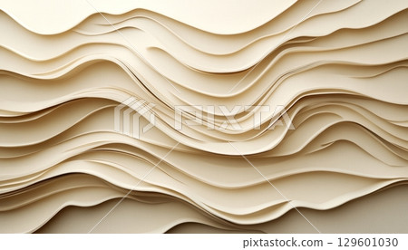 Elegant Earthy Brown and Tan Paper Folds with Dynamic Waves on a Soft Gradient Background Texture 129601030