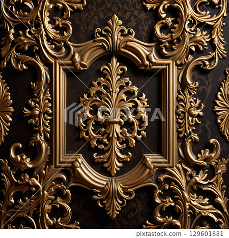 Gilded Gloom Over Antique Brocade Forms 129601881