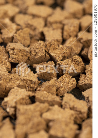 pieces of cork bark for domestic use, closeup selective focus pieces of cork bark for domestic use, closeup selective focus 129601970