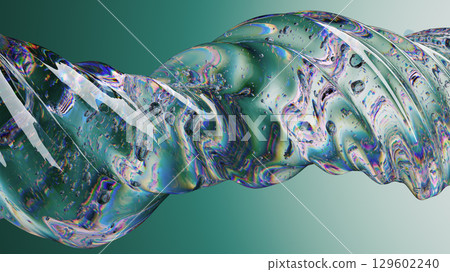 Vivid Abstract Glass Texture With Twisted Shapes and Reflective Light Patterns 129602240
