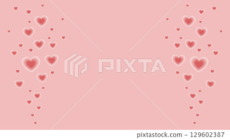 Pink background with soft glowing hearts. Romantic and dreamy vector illustration for love, Valentine's Day, wedding, and social media design. Decorative backdrop for celebration and affection themes. 129602387