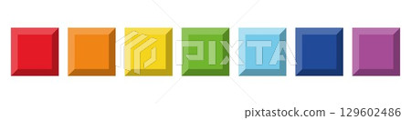 Block Blast game style colorful 3D tiles. Bright glossy square blocks in rainbow colors for puzzle or match game UI. Perfect design elements for casual arcade interface and game assets. Block Blast game style colorful 3D tiles. Bright glossy square blocks in rainbow colors for puzzle or match game UI. Perfect design elements for casual arcade interface and game assets. 129602486