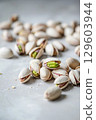 Freshly Harvested Pistachios. Nutritious Snack and Vegan Protein Source 129603944