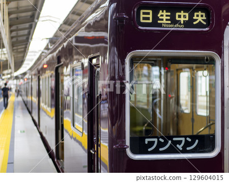 Nose Electric Railway - A local train bound for Nissei Chuo stops at Kawanishi Noseguchi Station 129604015