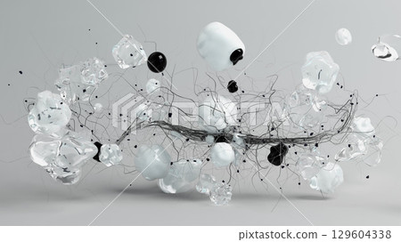 Abstract Artistic Composition with Organic Shapes and Transparent Elements Abstract Artistic Composition with Organic Shapes and Transparent Elements 129604338