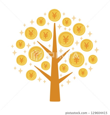 Shining money tree illustration material Shining money tree illustration material 129604415