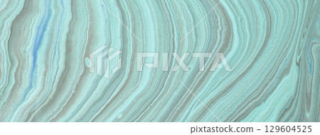 Light turquoise and gray abstract fluid art background with liquid marble texture effect in acrylic pour painting style 129604525