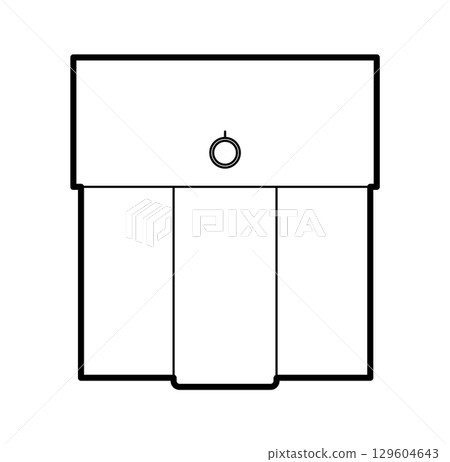 Box Pleated Pocket technical fashion illustration. Flat apparel template front view. Women, men unisex style item CAD Box Pleated Pocket technical fashion illustration. Flat apparel template front view. Women, men unisex style item CAD 129604643