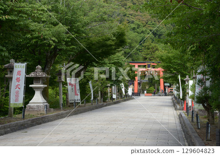 京都市西京區嵐山松尾大社、參道、鳥居 京都市西京區嵐山松尾大社、參道、鳥居 129604823