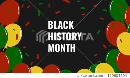 Black History Month African American history card celebration. Red yellow green color. Web page banner poster design. Vector. Black History Month African American history card celebration. Red yellow green color. Web page banner poster design. Vector. 129605294