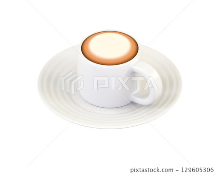 Cappuccino in a white mug Cappuccino in a white mug 129605306