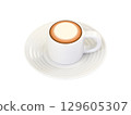白色杯子裡的卡布奇諾 129605307