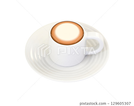 Cappuccino in a white mug Cappuccino in a white mug 129605307