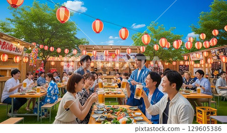 在啤酒花園享受夏日節日氣氛和啤酒 4 AI 生成的圖像 在啤酒花園享受夏日節日氣氛和啤酒 4 AI 生成的圖像 129605386