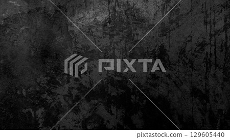 Dark black wall texture or old grunge background on black. 129605440