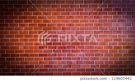 Red brick wall texture background, brick wall texture for interior or exterior design backdrop. 129605442