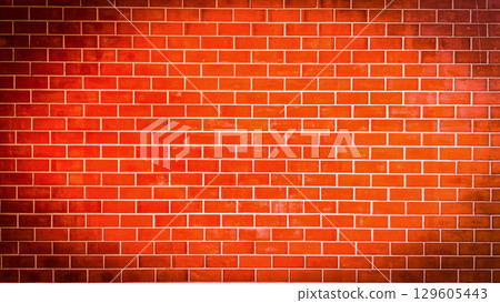 Red brick wall texture background, brick wall texture for interior or exterior design backdrop. 129605443