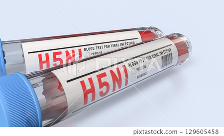 The Blood Tube for avian influenza or bird flu concept 3d Rendering. 129605458