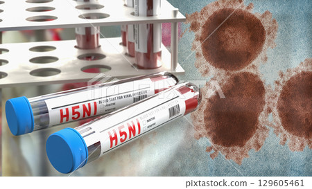 The Blood Tube for avian influenza or bird flu concept 3d Rendering. 129605461