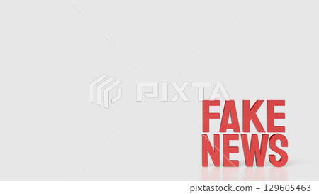 The Red Fake News on white background image 3d Rendering. 129605463