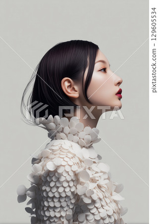 Beauty in silence: fashion portraits featuring artistic profiles 129605534