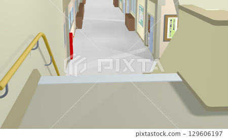 Illustrations (videos available) perfect for animations of school corridors and staircases Illustrations (videos available) perfect for animations of school corridors and staircases 129606197