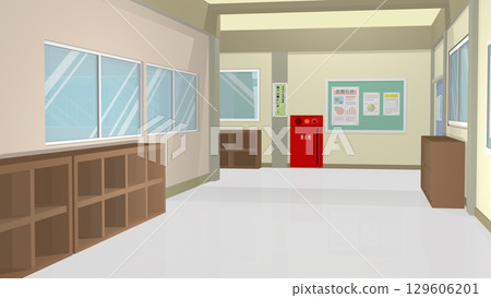 非常適合學校走廊和樓梯動畫的插圖（提供影片） 129606201