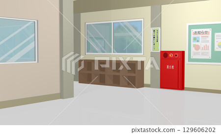 非常適合學校走廊和樓梯動畫的插圖（提供影片） 129606202