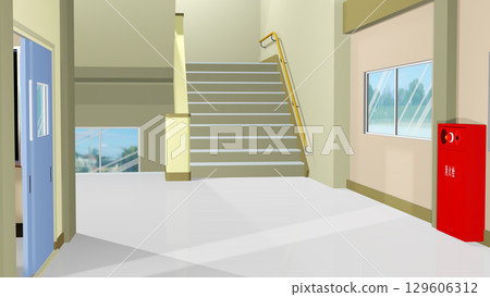 非常適合學校走廊和樓梯動畫的插圖(提供影片) 非常適合學校走廊和樓梯動畫的插圖(提供影片) 129606312